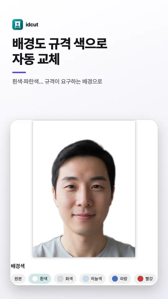 idcut passport photo with a replaced background